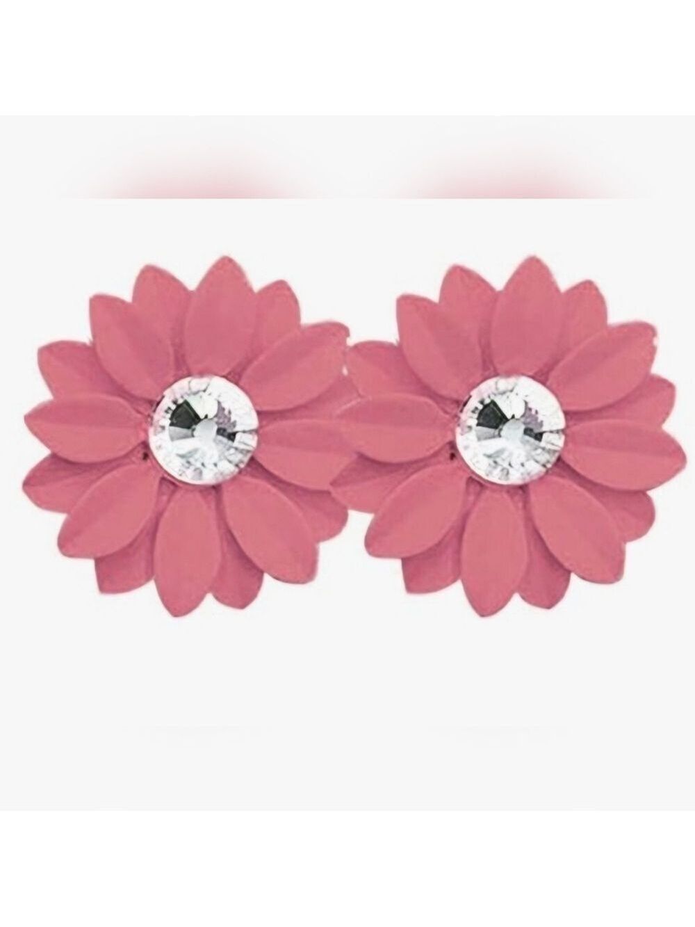 HIPPIE  Boho Gemstone Center Stud Earrings Pink